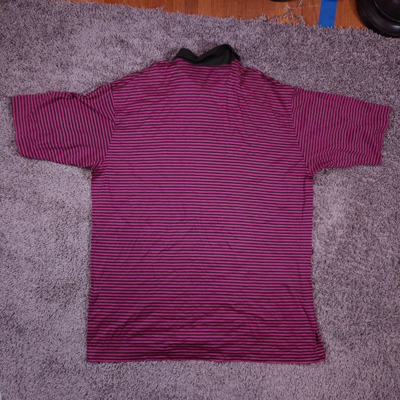 Jeff Rose Polo Shirt Mens XL Pink Stripes Short Sleeves Golfing Pullover Top - Picture 10 of 13